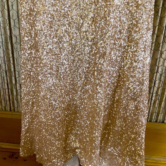 Champagne Sequined Evening Dress - Picture 8 of 10